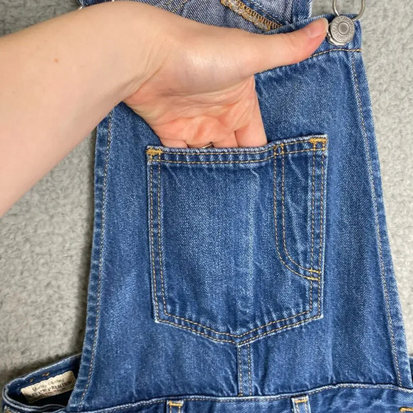 Vintage Levis dark wash bib denim overalls womens skinny fit stretch Small - Picture 6 of 14